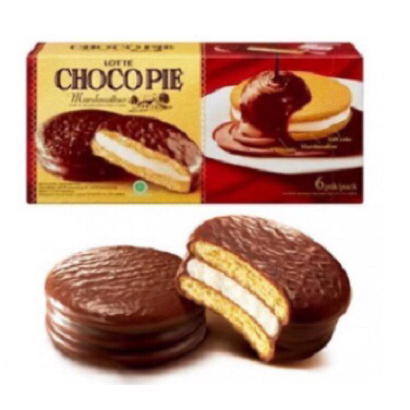 

Lotte Choco Pie Marshmallow box 1 Pack Isi 12 pcsx28gr