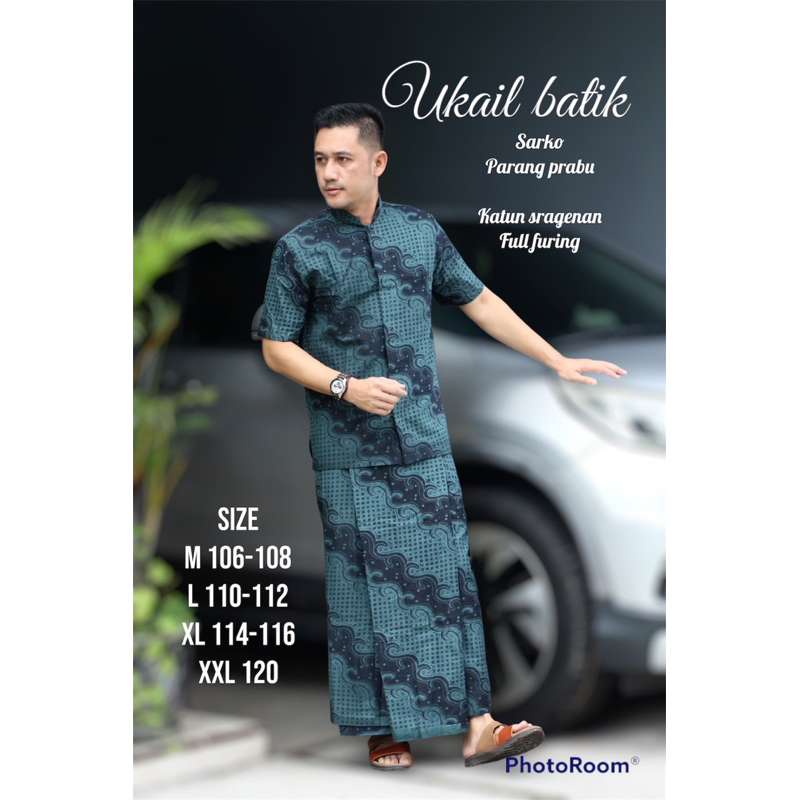 Batik Pria Setelan Sarung Muslim Baju Koko Motif Bahan Katun Lapis Furing