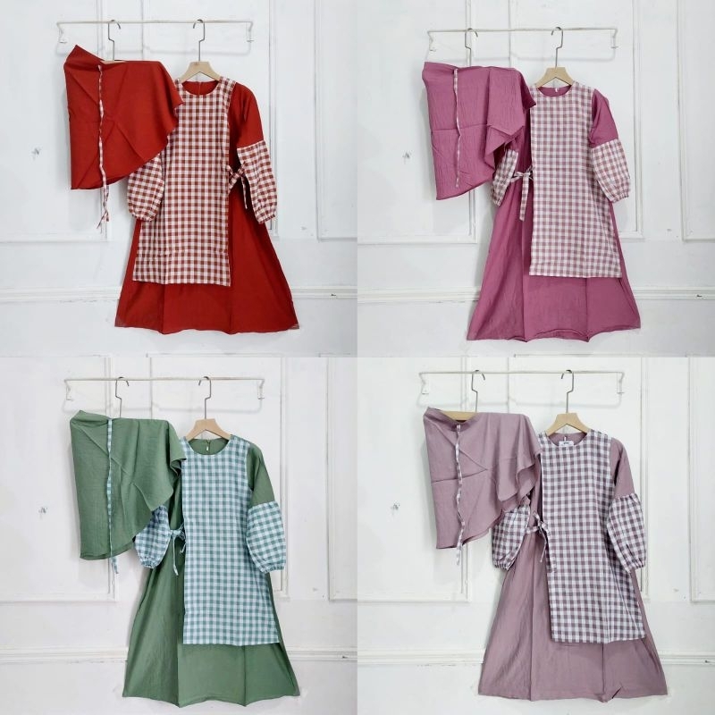 GAMIS Anak Polo Linen 2,4,6 // Gamis Anak Anak Set Hijab