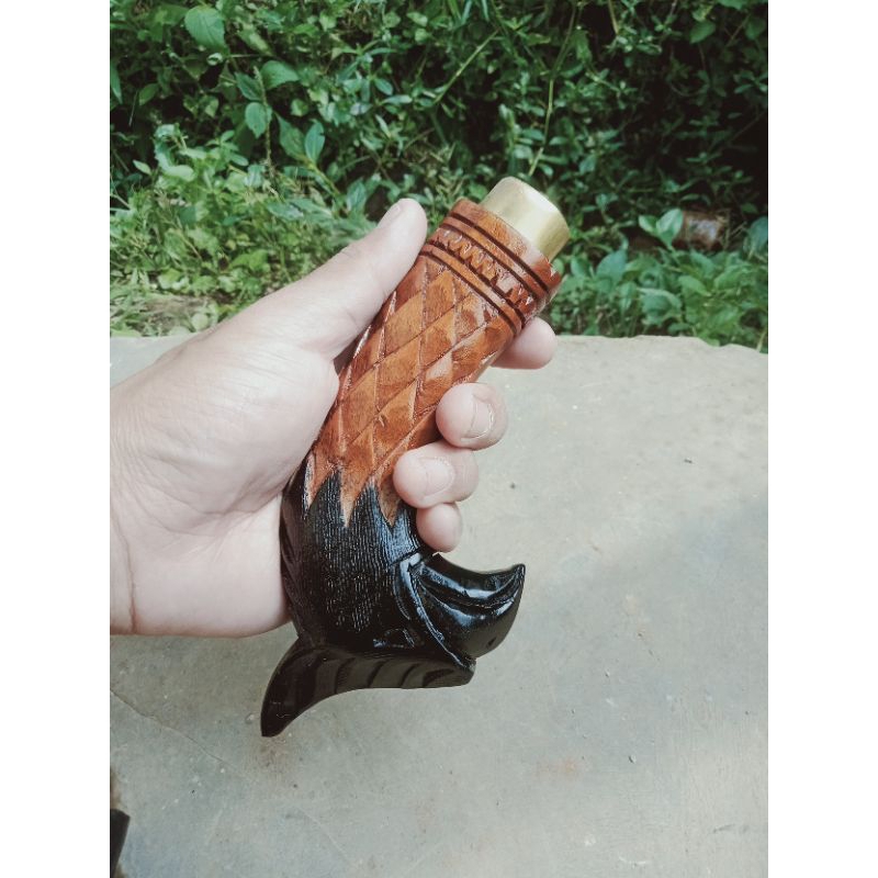 Gagang Golok Ukir Garuda Politur Kombinasi