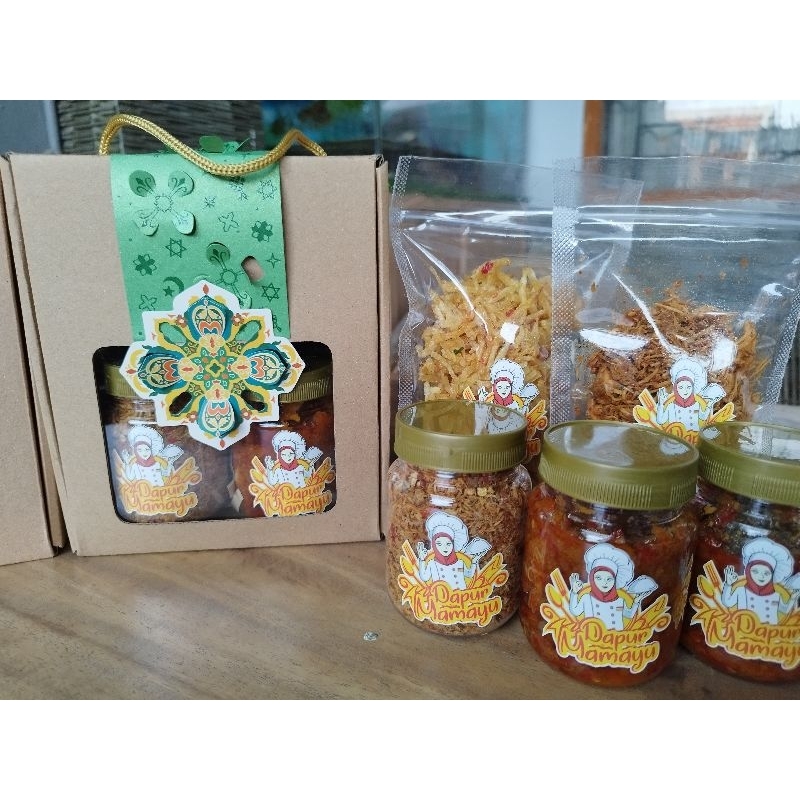 

parcel hampers lebaran ramadhan murah makanan sahur buka puasa praktis kuliner Nusantara Bandung sambel rendang abon