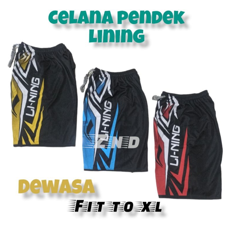 celana pendek lining dewasa anak| celana pendek volly| kolor lining murah