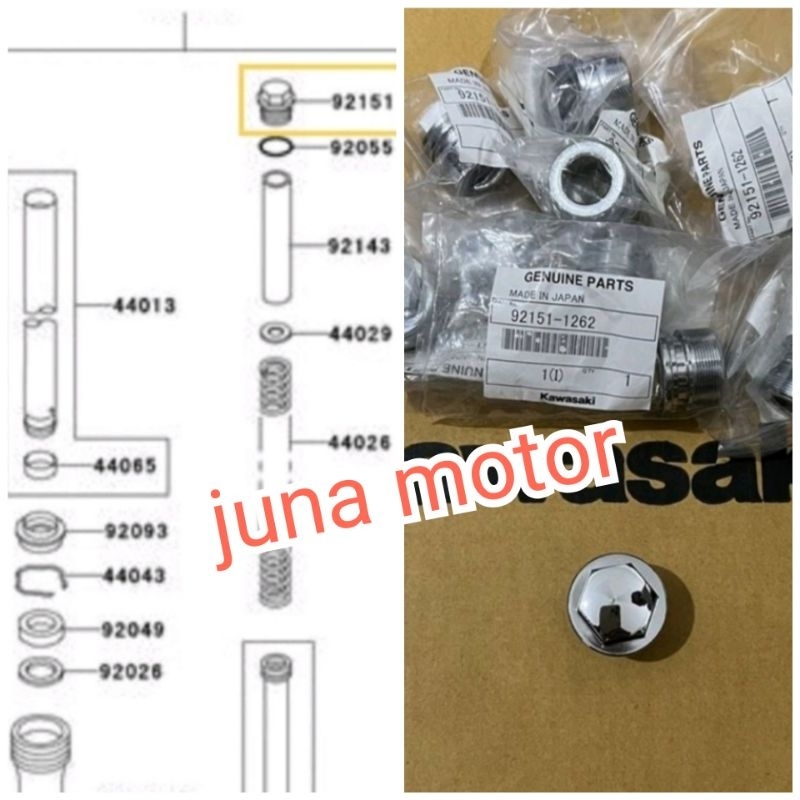 baut tutup as shock sok depan ninja rr 150 original