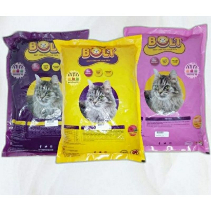 BOLT (800gram) bentuk ikan salmon dan donat pakan kucing bolt bolt makanan kucing
