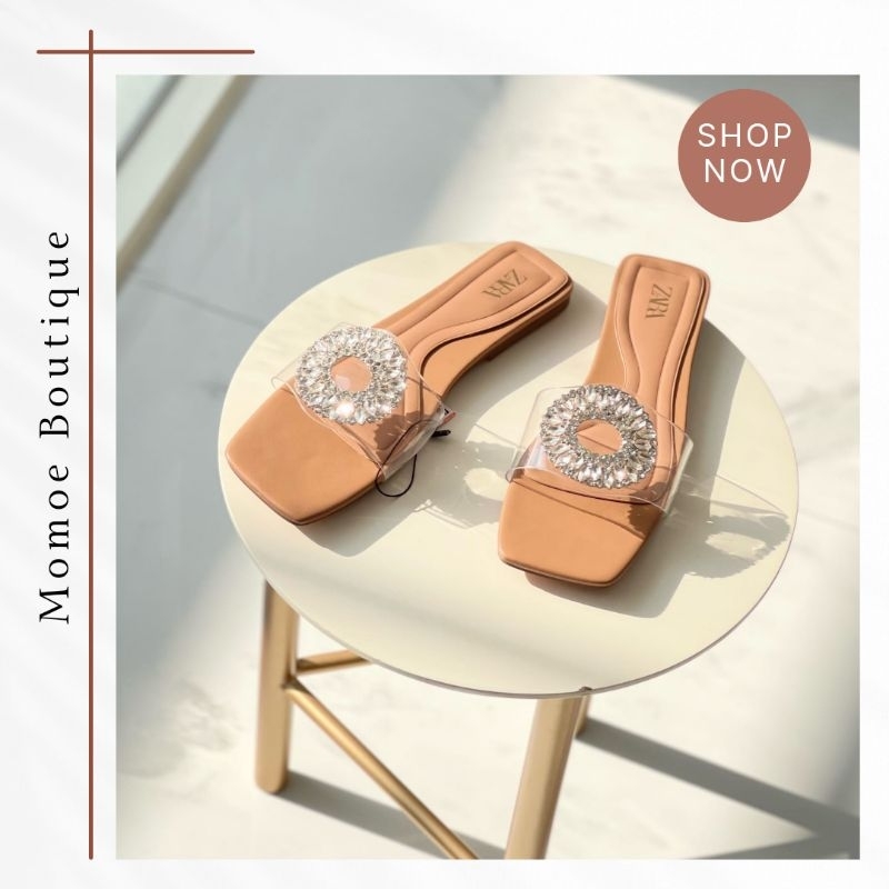 Sandal Selop Wanita Import Zara Transparan Vinyl Flat  ZS790