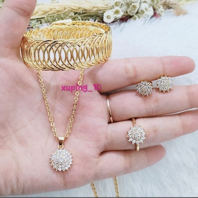 set xuping perhiasan lapis emas aksesoris fashion wanita P0476