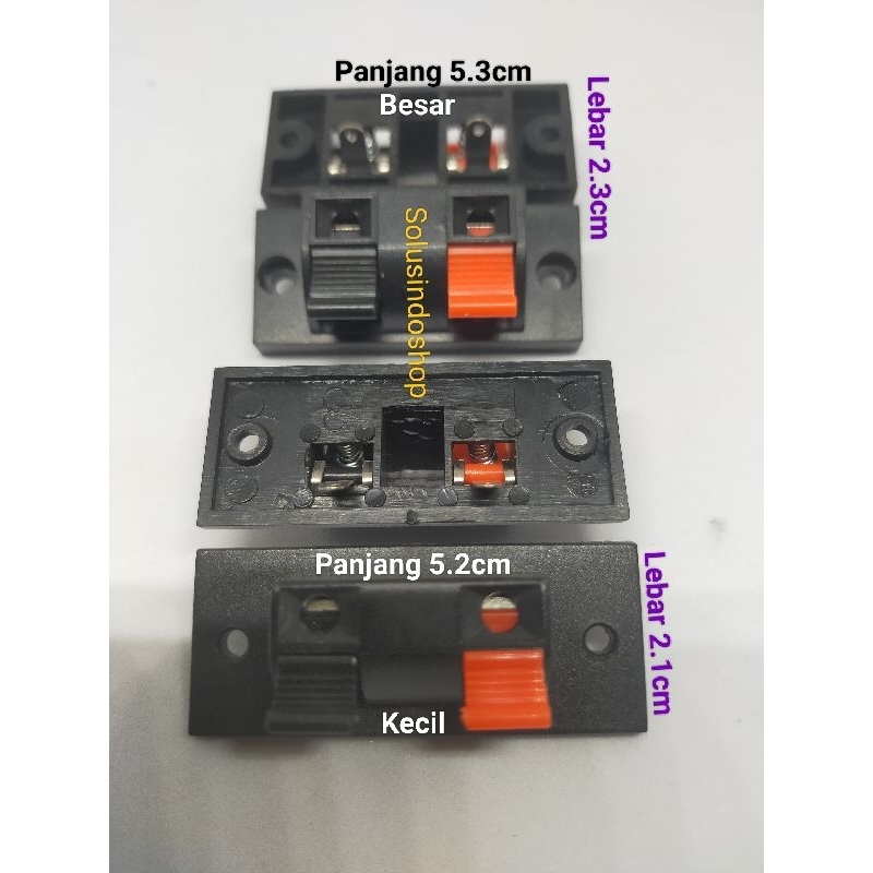 Terminal Speaker 2 pin Jepit Kecil Besar / Terminal speaker jepit mono kecil besar