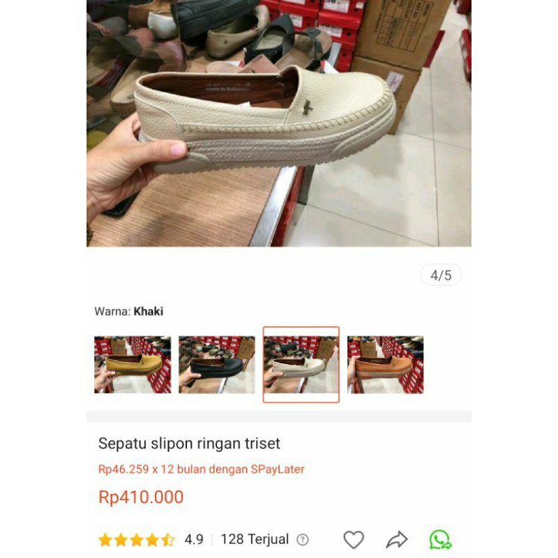 preloved sepatu triset