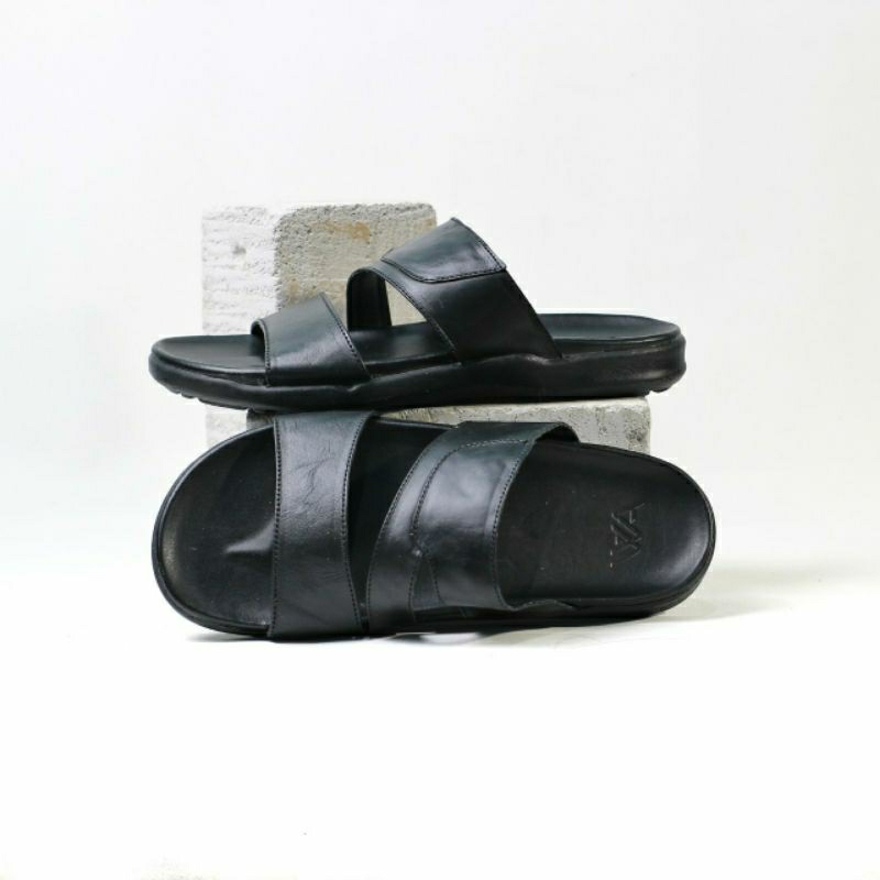 Sandal Pria Kulit Sapi Asli Original Sendal Slide Casual Pria Dewasa