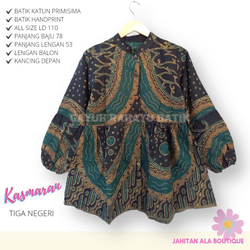 blus kasmaran tiganegri batik solo atasan kerja