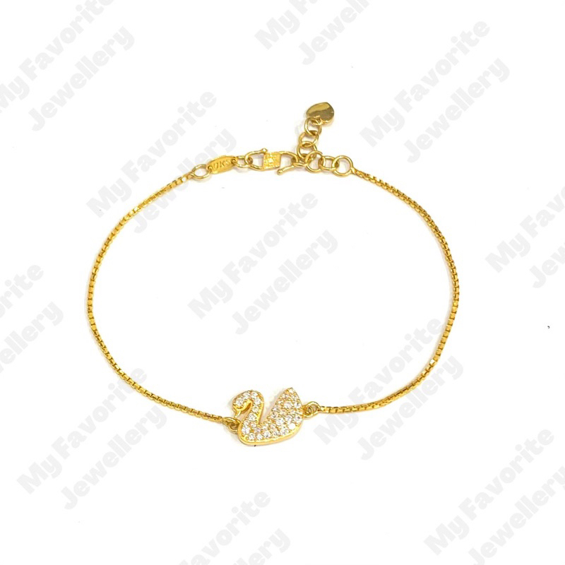 Gelang Italy White Swan Emas Asli Kadar 875