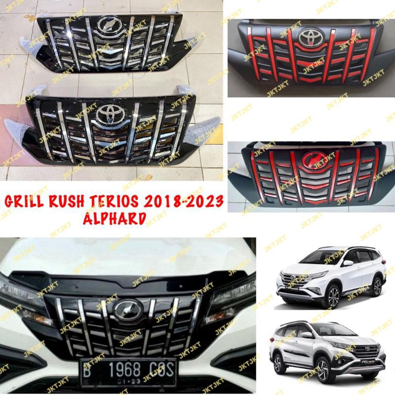 Grill Depan Bumper Mobil All New Rush Terios 2018 2021 2022 2023 2024 Alphard Hitam Merah Chrome