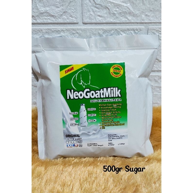 

NeoGoatMilk Susu Kambing Etawa Bubuk / Grade Premium /Kemasan 500gr Sugar Original