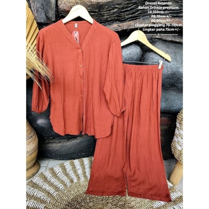 Setelan Baju Wanita /One Set crinkle/One set Rayon crinkle