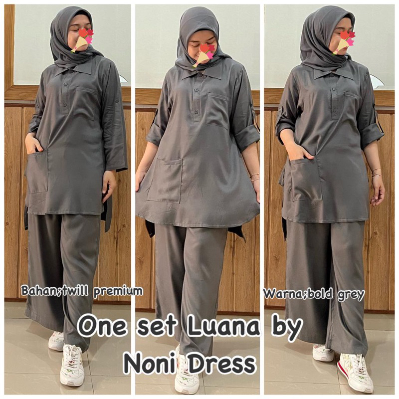 Daster Arab NONI LUANA One Set Kulot Premium Twill