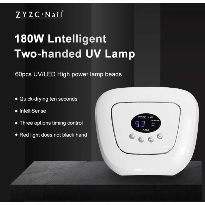 ZYZC L-INTELLIGENT 180W 60 LEDS LAMP TWO HANDED UV LAMP PENGERING KUTEK GEL NAIL UV DRYER