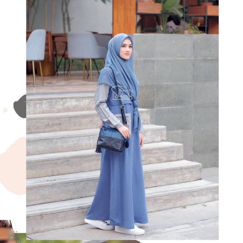 Nouva Dress Shofwah Daily Wear Gamis Katun Kekinian Syari