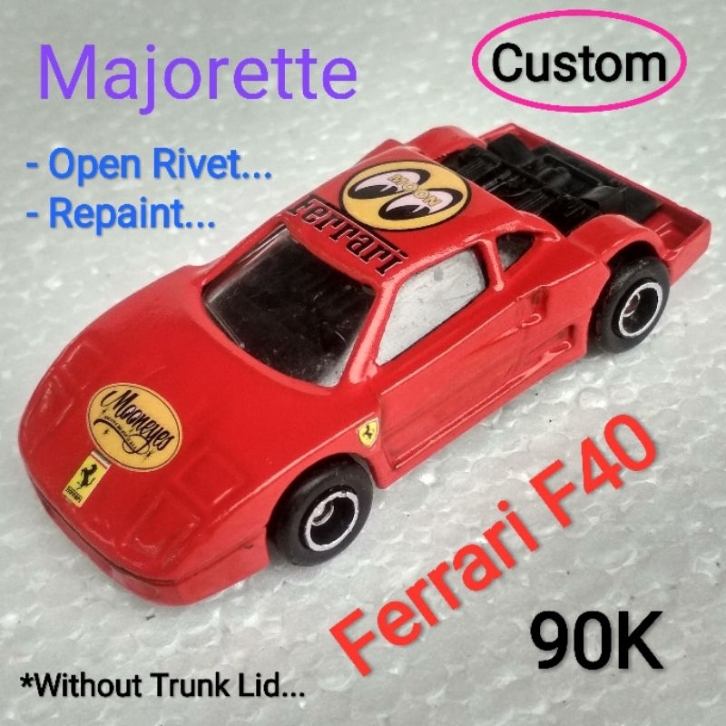 Diecast Vintage Majorette Ferrari F40 Custom Merah Mooneyes