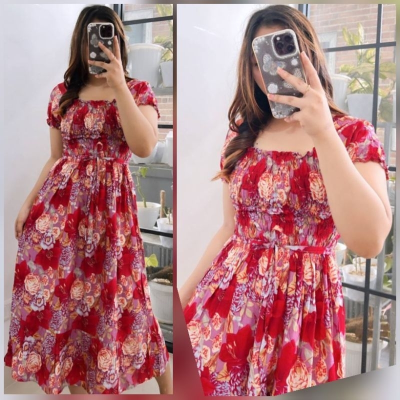 Baju Bali Naudy Panjang Kerut Ruffle Super Jumbo LD 140/XXXXL