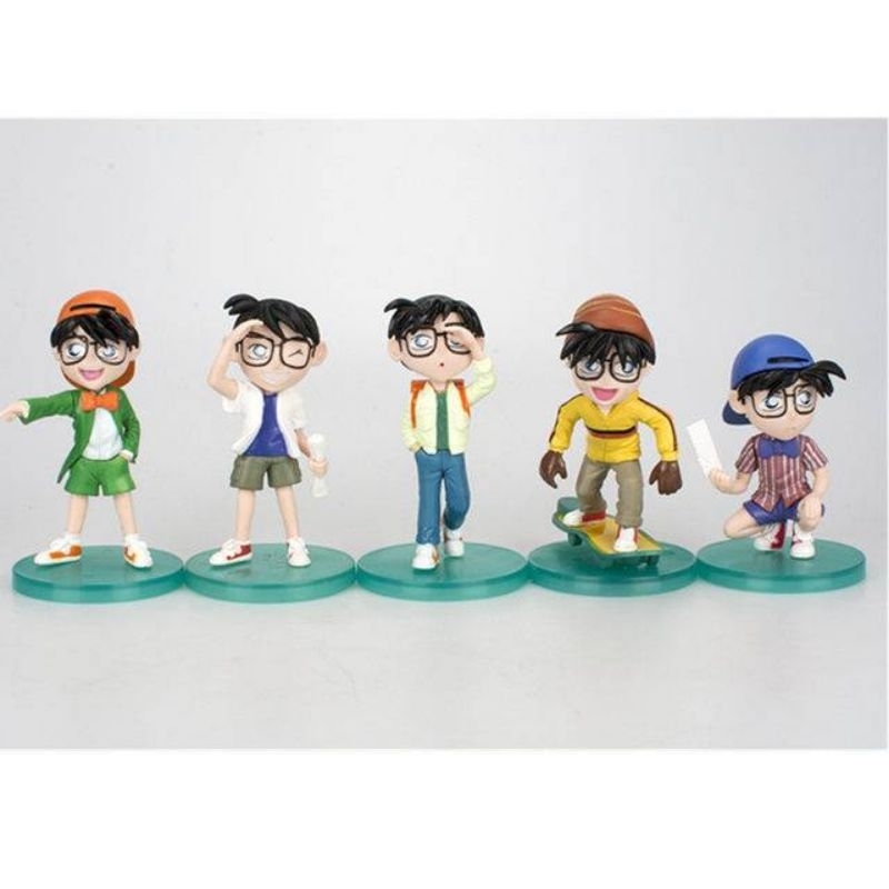 ACTION FIGURE MAINAN MINIATUR DETECTIVE CONAN UK 10CM 1 SET ISI 5 - HIASAN KUE TOPPER KUE - KOLEKSI ANIME - FIGURE