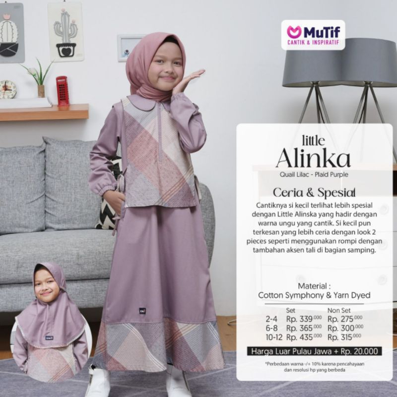 SARIMBIT MUTIF 2023 SARIMBIT ALINKA QUAIL LILAC PLAID PURPLE KOKO ALINSKI GAMIS ALINSKI