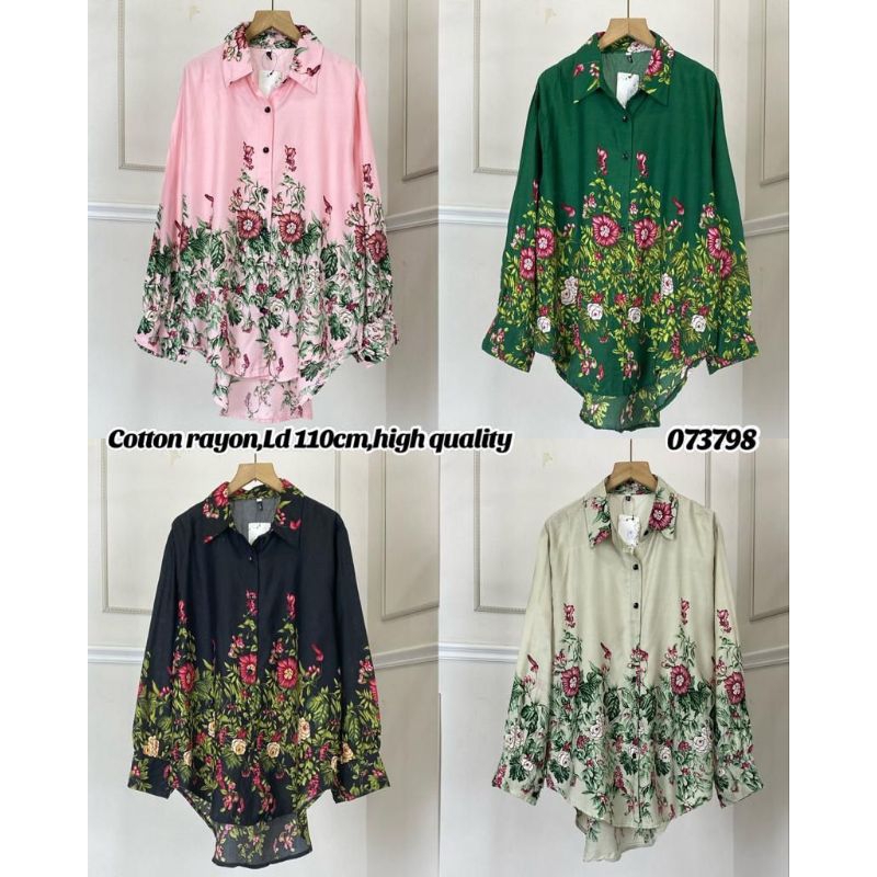 KEMEJA RAYYON B@TIK //ATASAN IMPORT PREMIUM // TOP IMPORT PREMIUM // FASHION IMPORT PREMIUM MURAH