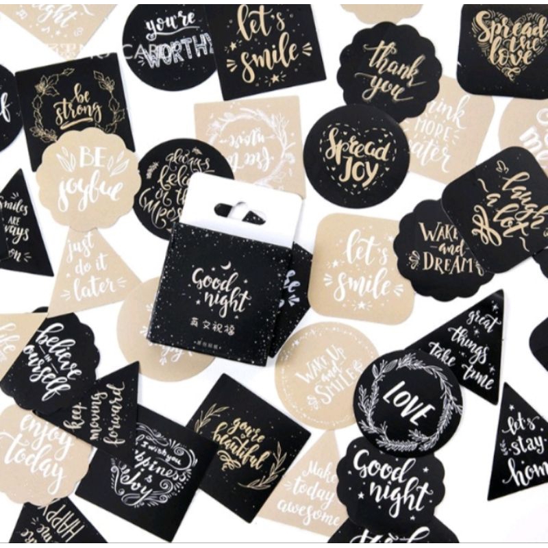 

E817 - 45Pcs Sticker Tulisan / Pak Stiker Motif Tulisan Bahasa Inggris untuk Dekorasi DIY / Sticker Aesthetic / Sticker Tulisan Aesthetic