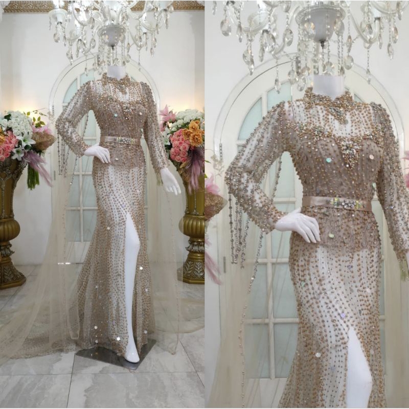 KEBAYA AKAD MODERN FULL PAYET //GAUN SLIM COUPLE MEWAH MODERN//KEBAYA