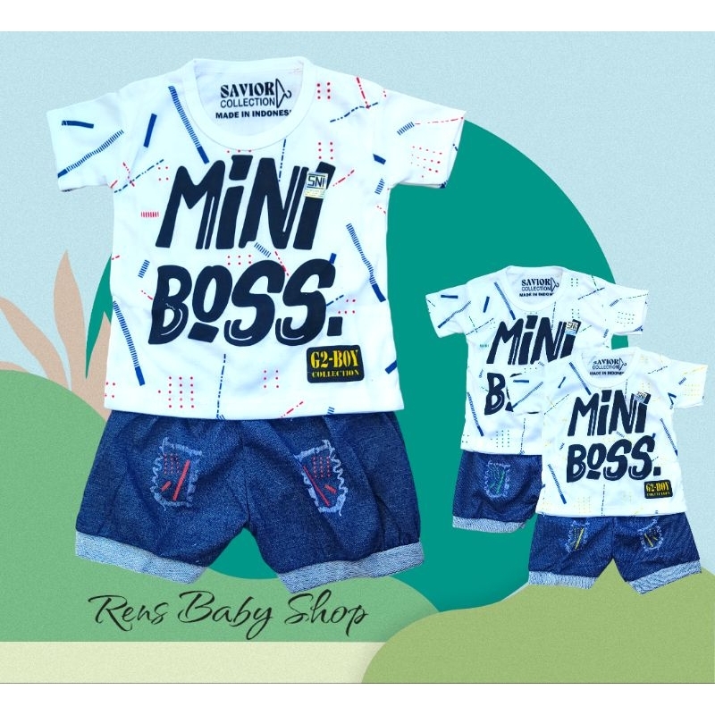 SNI MINI BOS BOSS Setelan baju celana anak bayi SFL