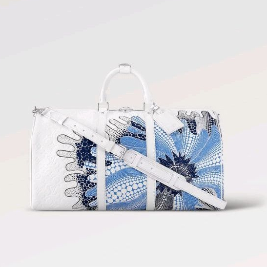 TRAVEL BAG IMPORT 3LV1 Bandouliere Keepall 45 Taurillon Monogram Psychedelic Flower Print PREMIUM