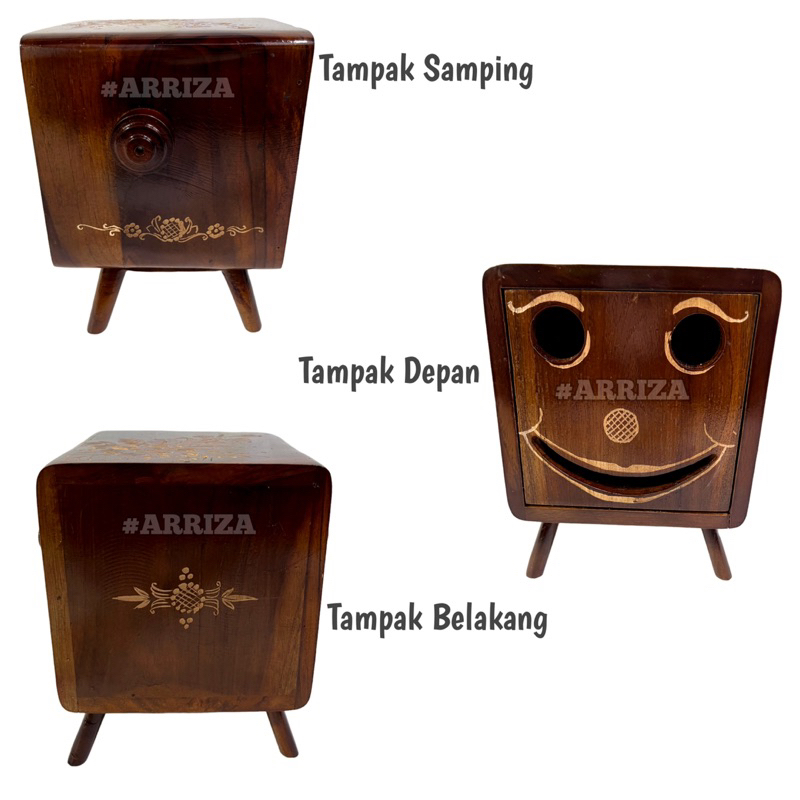 TEMPAT TISU / KOTAK TISSU /  KOTAK TISU / TEMPAT TISSU / TISSUE BOX KAYU JATI MODEL SMILE SPONGEBOOB