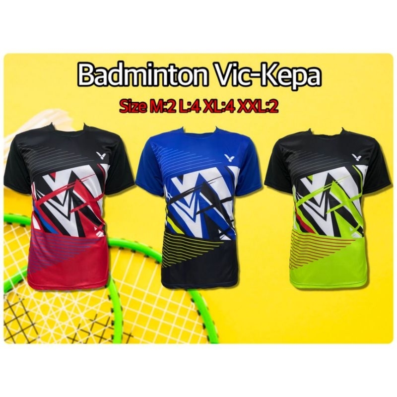 Baju Badminton Victor Kepa - Kaos Badminton Victor - Jersey Badminton Victor - Baju Bulu Tangkis