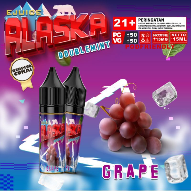 LIQUIDS PODS FRIENDLY 15ML RASA GRAPE DINGIN LEVEKL 7 NIC 15MG