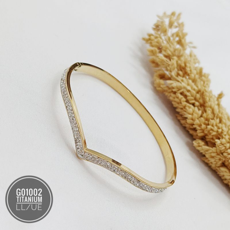 Gelang Titanium bangle fuji permata Gold G01002