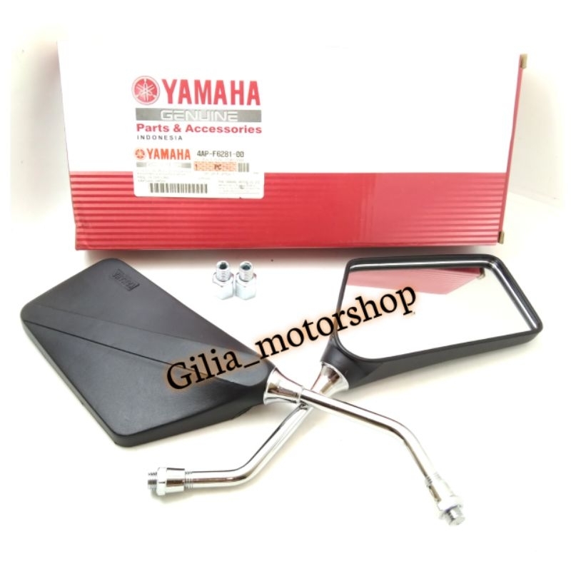 spion Yamaha RX King Alfa gagang chrome mirror Putih Universal Yamaha