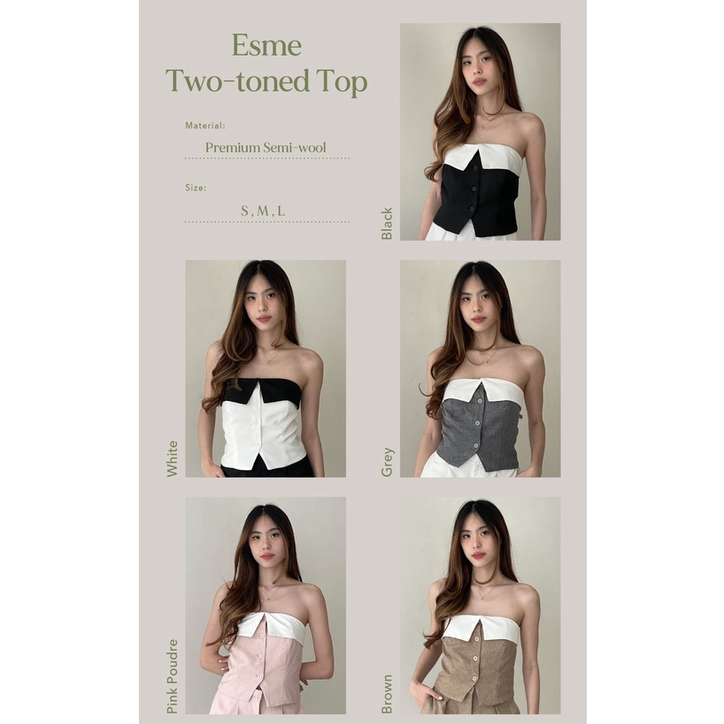 Esme Two-Toned Top - Ocha Wear | Crop Tube Top | Trendy Stylish Premium Tanktop