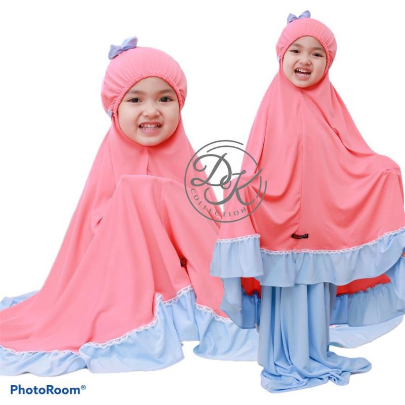 Mukena Anak Pita Perempuan Jersey Premium 2-6 Tahun