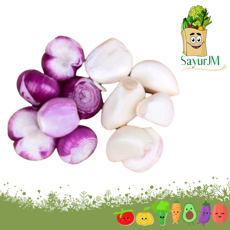 

SayurJM Bawang Putih Kupas 500gr / Bawang Merah Kupas / Sayuran Segar / Sayur Murah