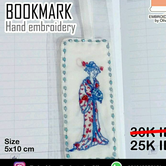 

Bookmark/Pembatas buku motif sulam & payet