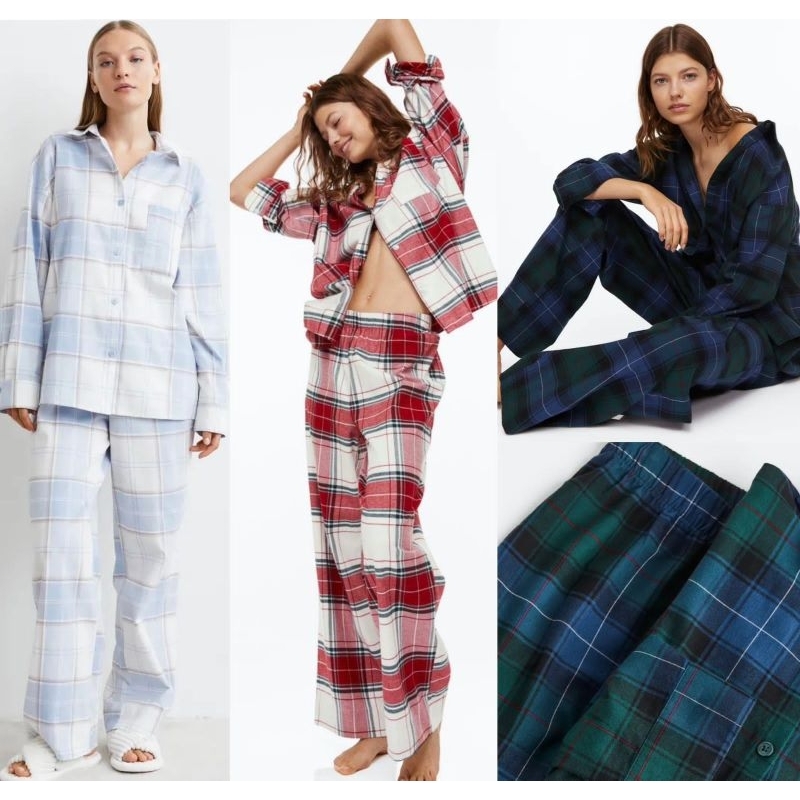 hm plaid pajamas set