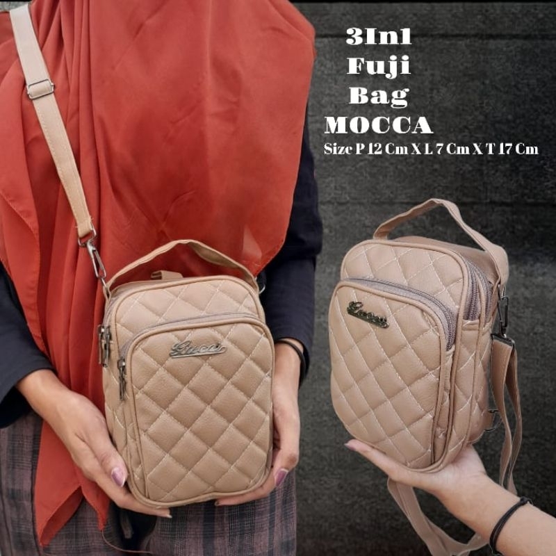 FUJI 3IN1 BAG- TAS KECIL STYLISH 3 RUANG- TAS MULTIFUNGSI BISA DI TENTENG/SELEMPANG/RANSEL