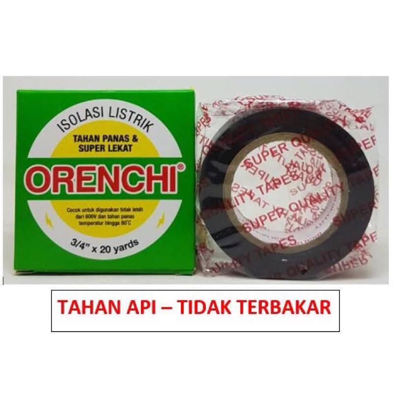 ORENCHI Isolasi Listrik Isolasi Kabel Isolasi Hitam ORENCHI 3/4 x 20y