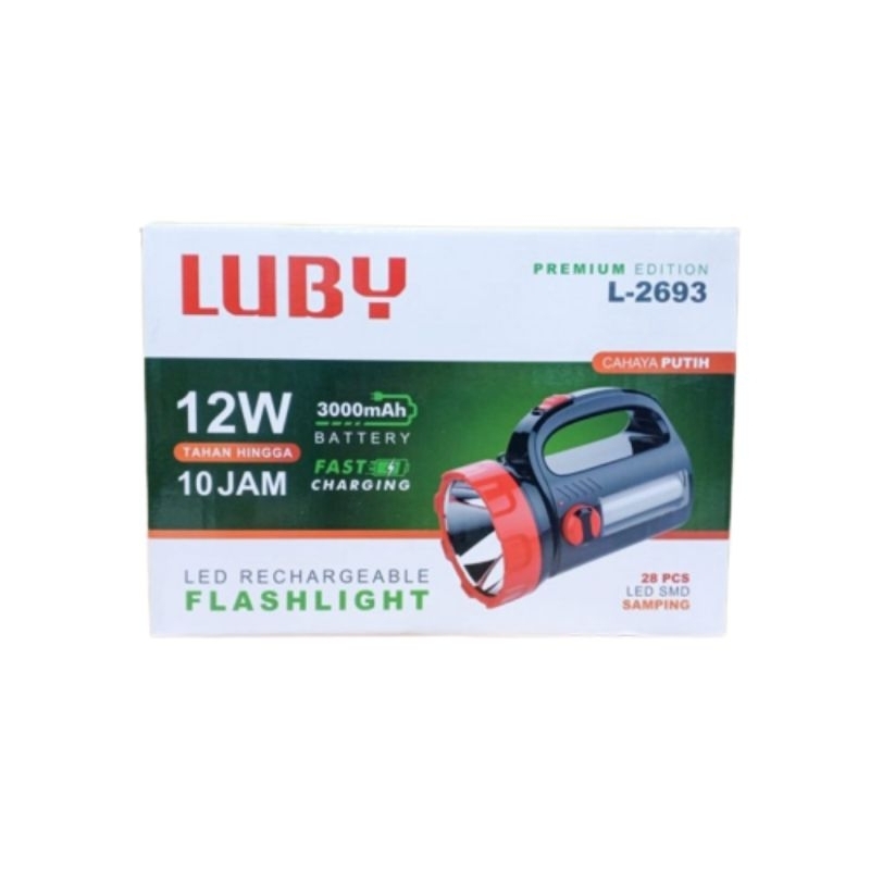 Senter Luby L-2693 Cahaya Putih 12W Tahan 10 Jam