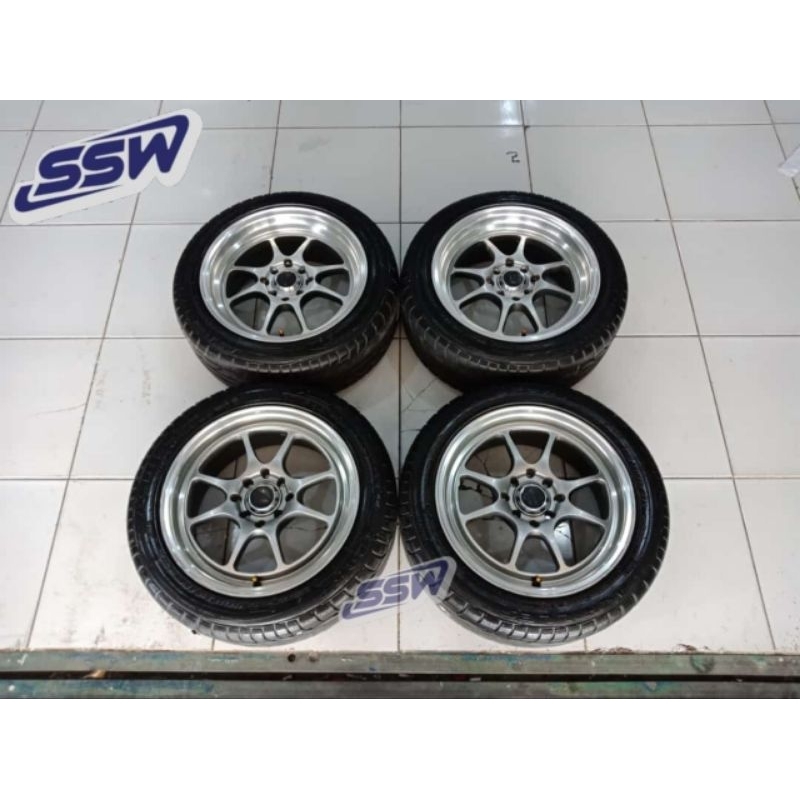 Velg Racing XXR R15 Lebar 6,5/7 Pcd 4x100/114 Ban 185 55 R15 Silver