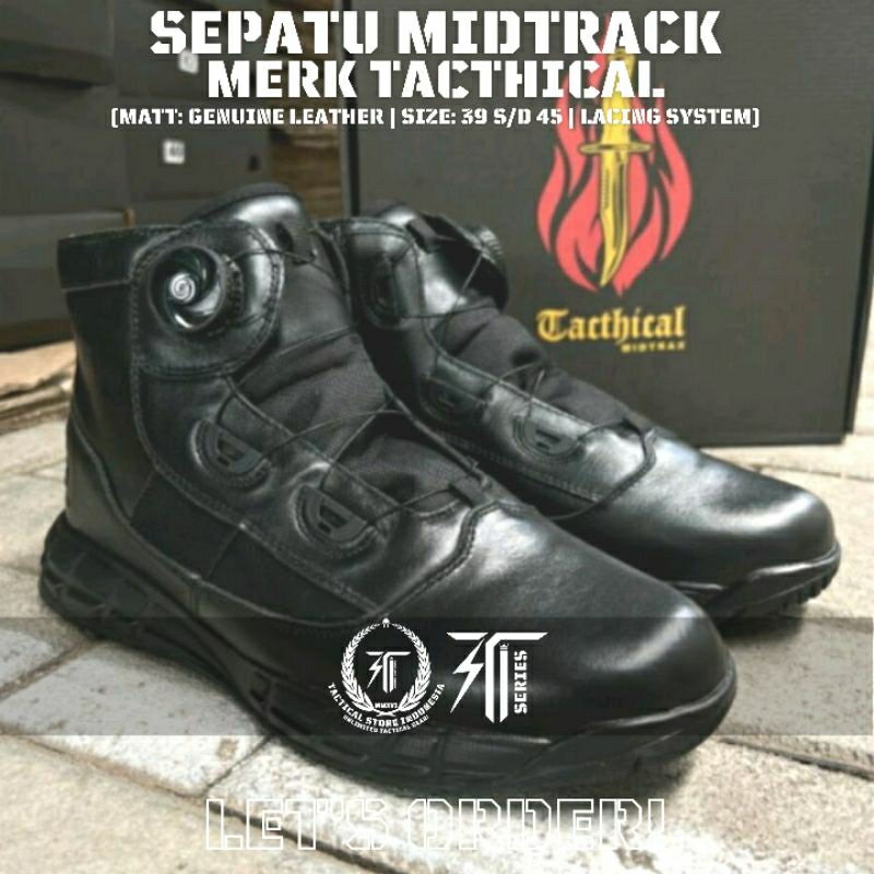 Sepatu PDL PDH MIDTRACK TALI PUTAR Merk Tactical