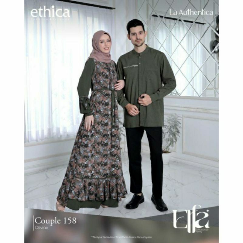 gamis terbaru ethica Couple  ELFA  158 OLIVINE