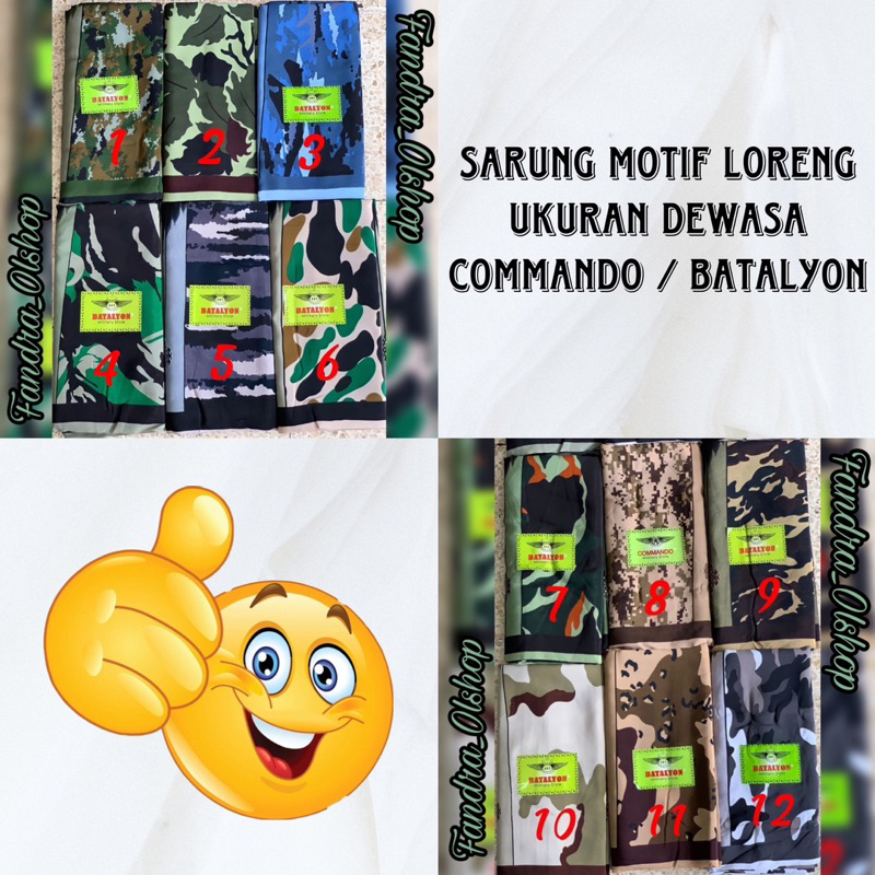 SARUNG MOTIF LORENG / SARUNG LORENG MERK COMMANDO / BATALYON. KUALITAS TERBAIK 