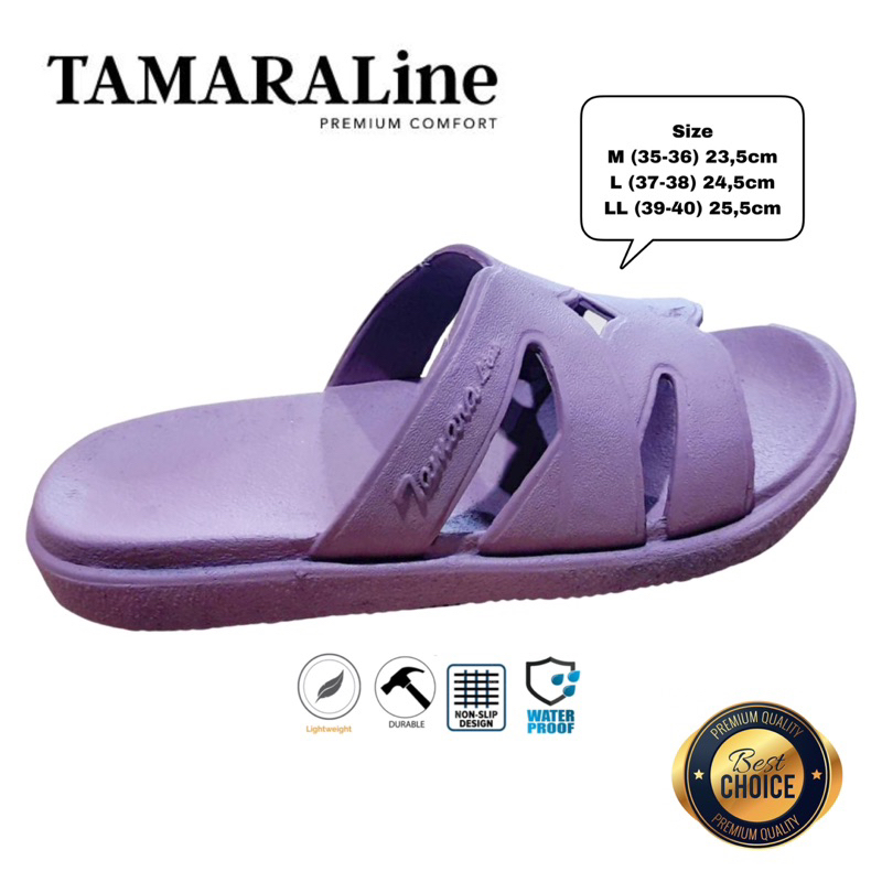 Sandal Selop Slide Slip on Karet Wanita Dewasa / Remaja - TAMARALINE 229 / Bahan Premium Lentur Empuk Ringan Kuat Anti Slip Anti Air / Model Sandal Casual Santai Rumah Hotel Outdoor Kamar Mandi Murah Original