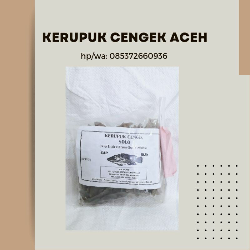 

Kerupuk Cengek solo Adan Aceh Pidie