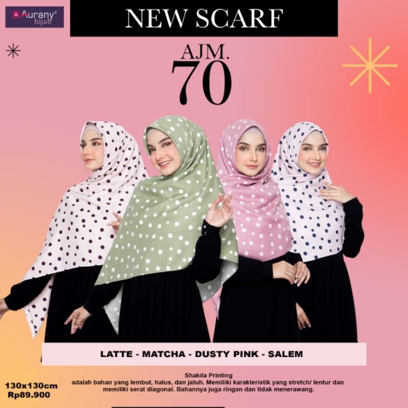 HIJAB SEGIEMPAT KLIM AJM 70 HIJAB AURANY NEW SCARF